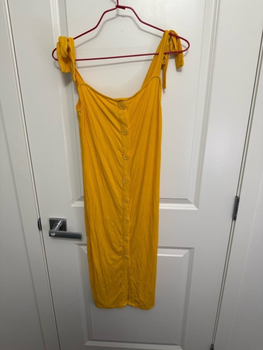 Forever 21 Mustard Button-Front Midi Dress in size M
